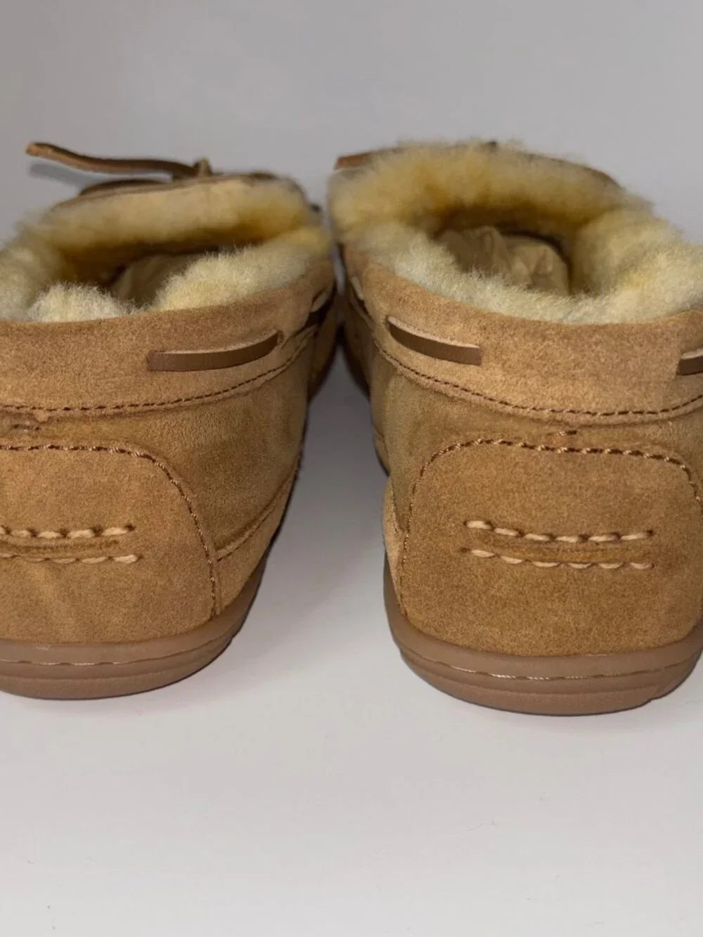 LL Bean Wicked Good Slippers Shoes Mens 11 M Brown Suede Shearling Moccasin